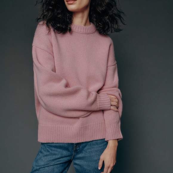 Reformation Gwen Oversized Regenerative Wool Sweater Blush Pink - Picture 1 of 11